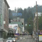 Downtown Portland Burnside Big Blue Volvo Sign